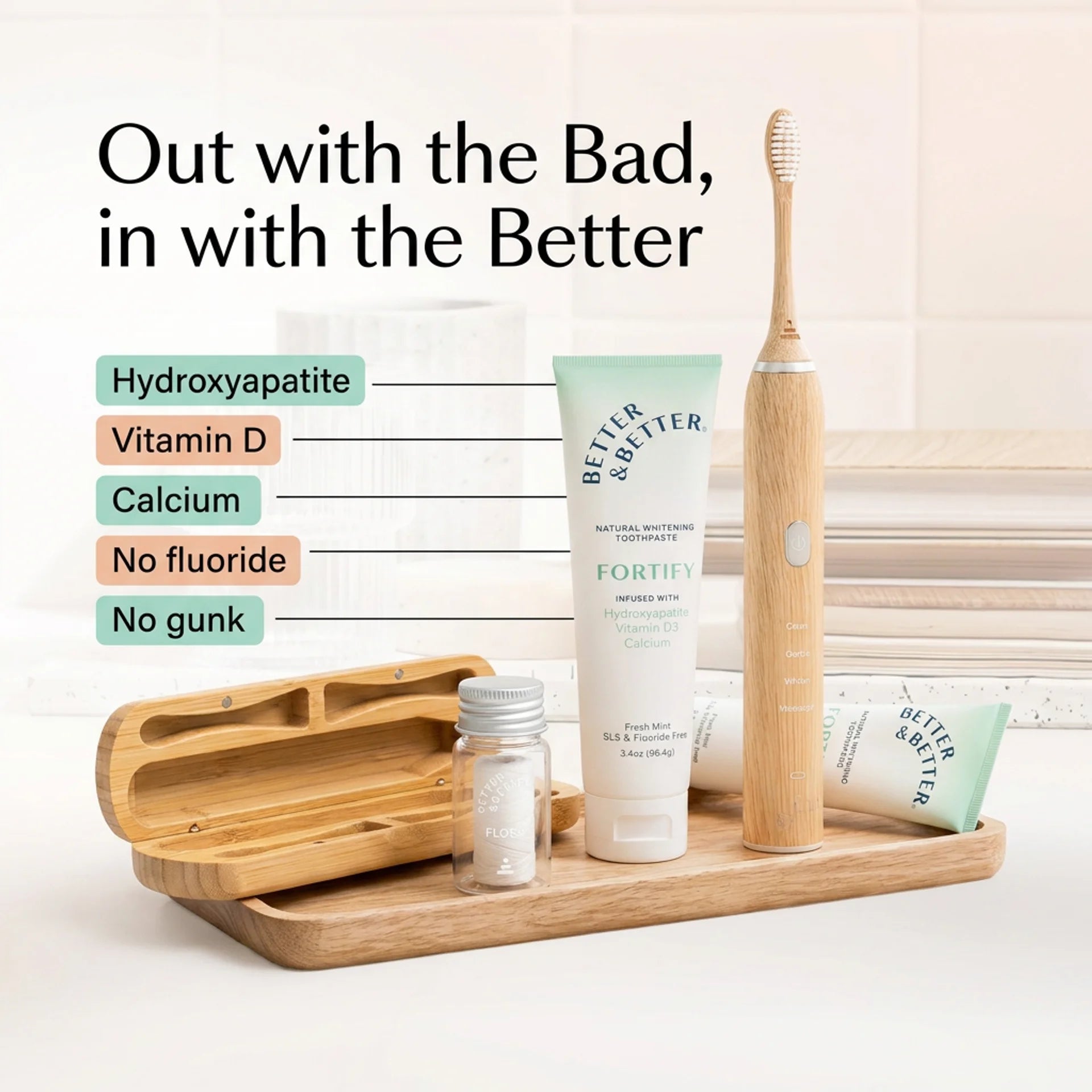 Bamboo Sonic & Fortify Vitamin D Toothpaste Set