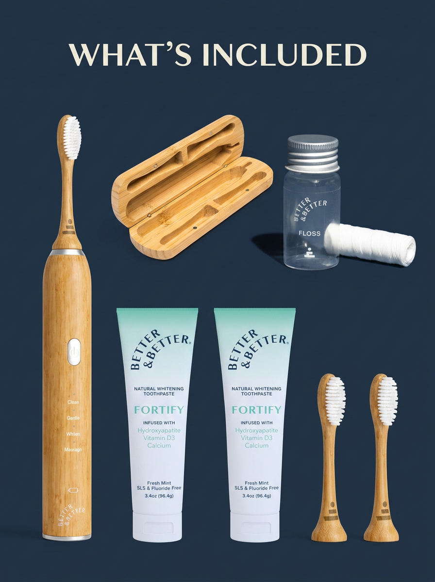 Bamboo Sonic & Fortify Vitamin D Toothpaste Set