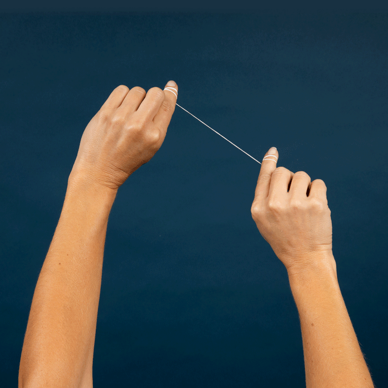 Hover | Better and Better Natural Floss Wrapped Around Fingers Ready for Flossing Teeth