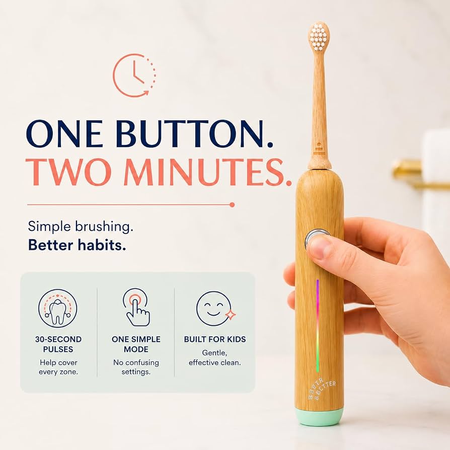 Kids Bamboo Sonic Toothbrush (Green), photo 2