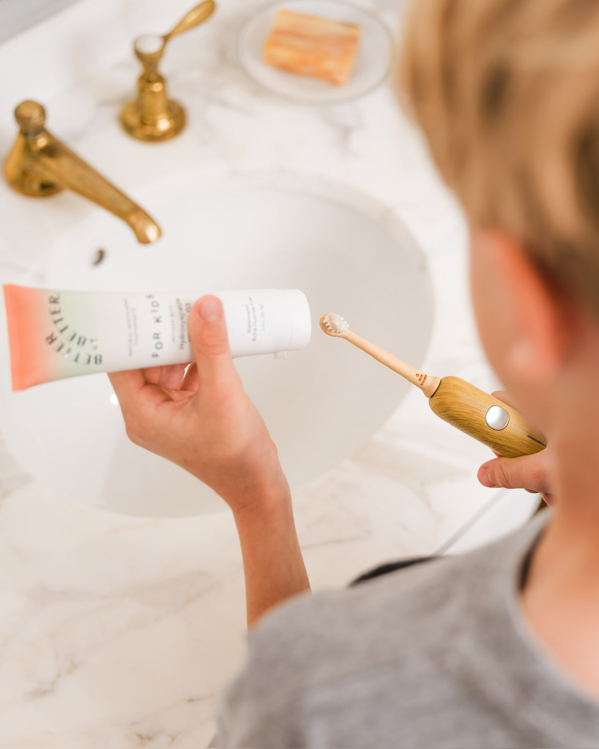 Kids Bamboo Sonic Toothbrush lifestyle photo