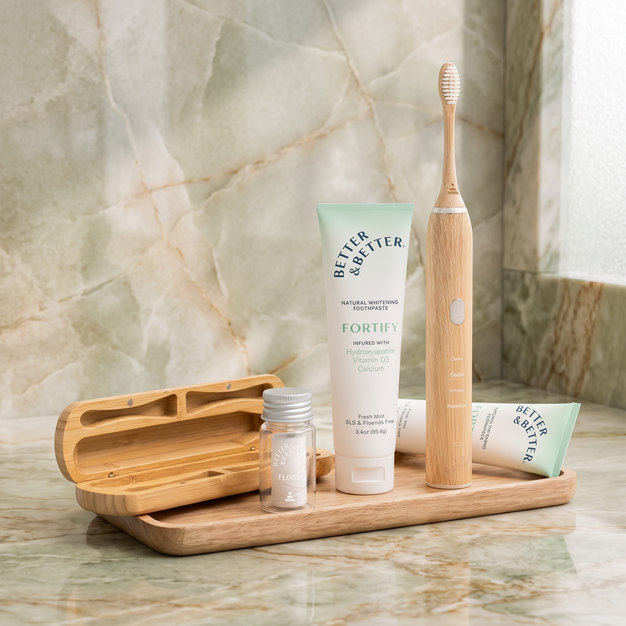 Bamboo Sonic & Fortify Vitamin D Toothpaste Set