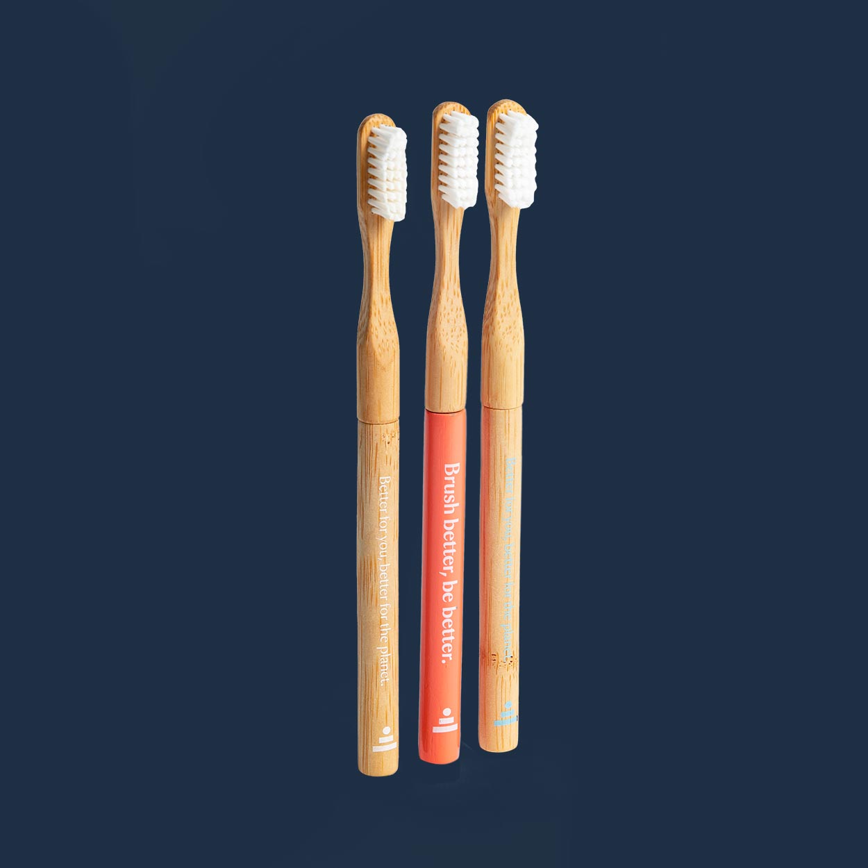 Better & Better Natural Bamboo Toothbrushes | Plant-based, Soft bristles | Natural Bamboo | Adult size | Available in three colors